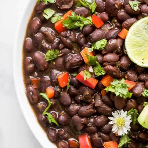 close up photo of mexican instant pot black beans