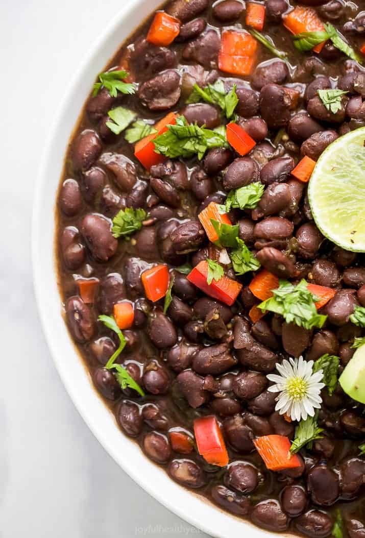 close up photo of mexican instant pot black beans