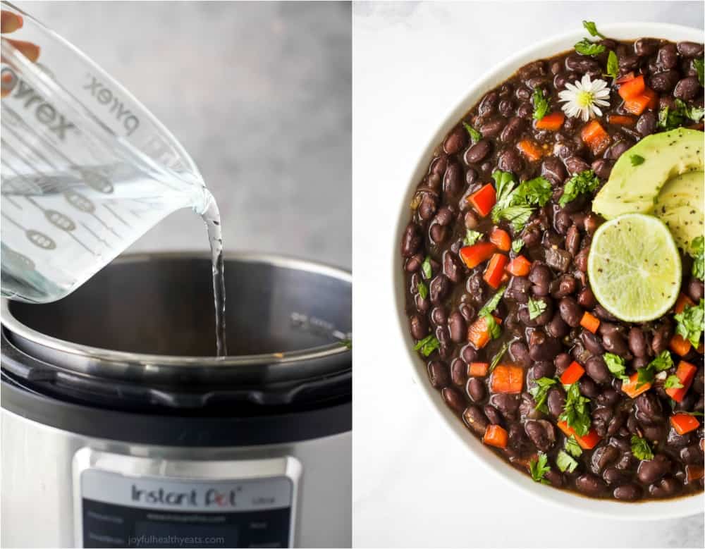 process photos of mexican instant pot black beans