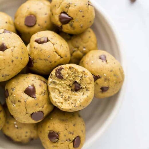 overhead photo of Vegan Cookie Dough Energy Balls