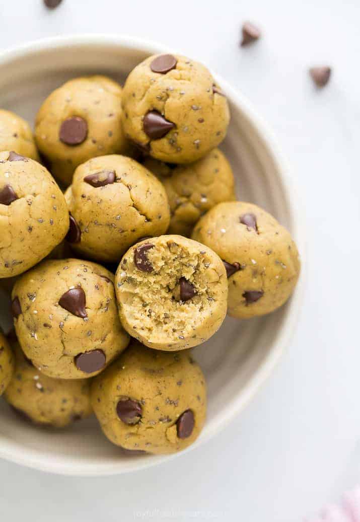 overhead photo of Vegan Cookie Dough Energy Balls