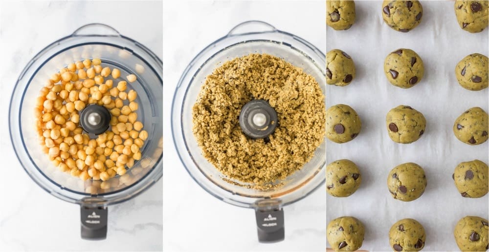 process photos of Vegan Cookie Dough Energy Balls