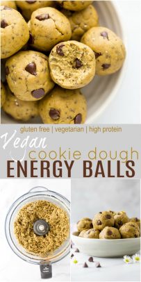 pinterest image for Vegan Cookie Dough Energy Balls