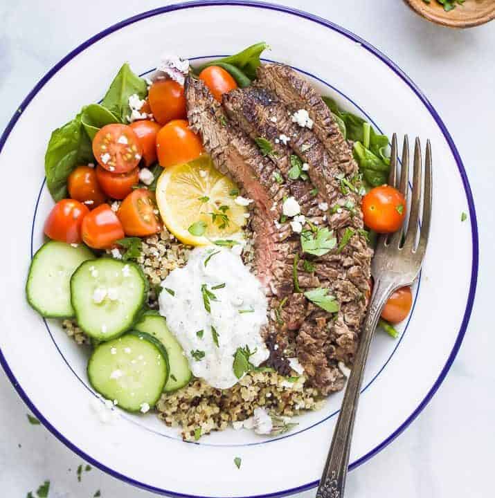 Easy Mediterranean Steak & Quinoa Bowls | Quinoa Bowl Recipes