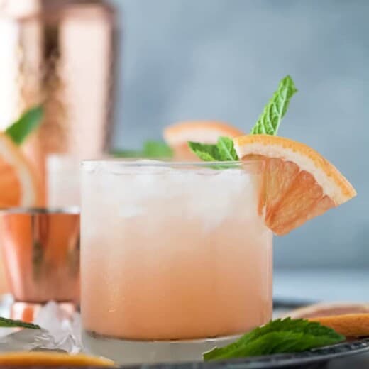 close up photo of epic grapefruit salty dog cocktail recipe