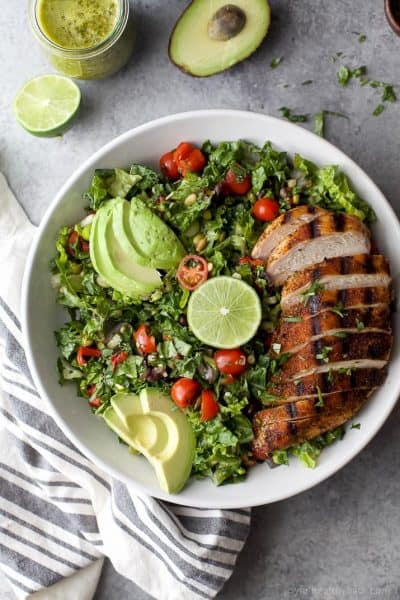mexican chopped salad with poblano dressing