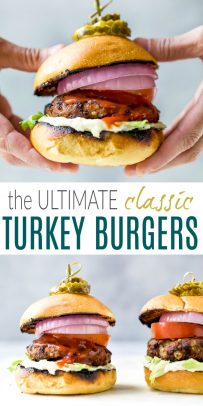pinterest image for the ultimate classic turkey burger recipe