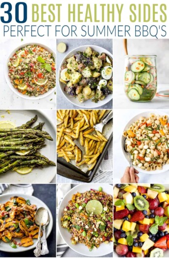 pinterest image for 30 of the BEST Healthy Sides perfect for Summer BBQs