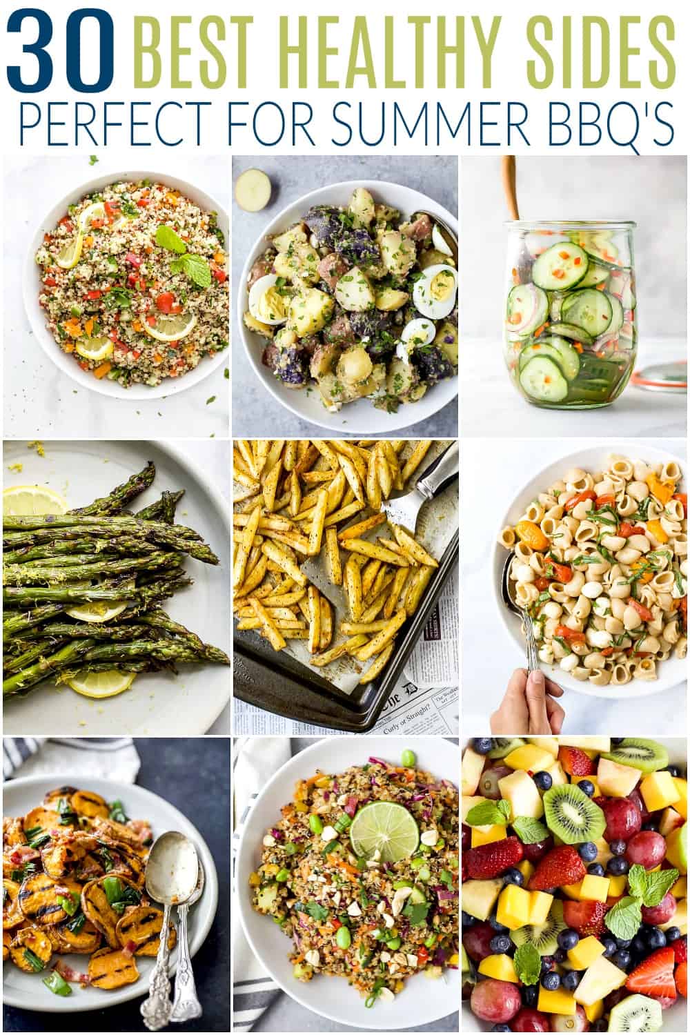pinterest image for 30 of the BEST Healthy Sides perfect for Summer BBQs