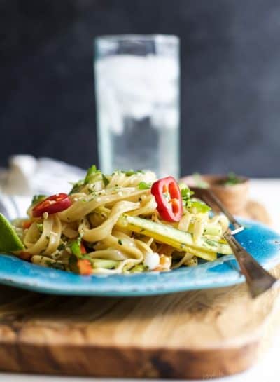 asian noodle salad with sesame vinaigrette