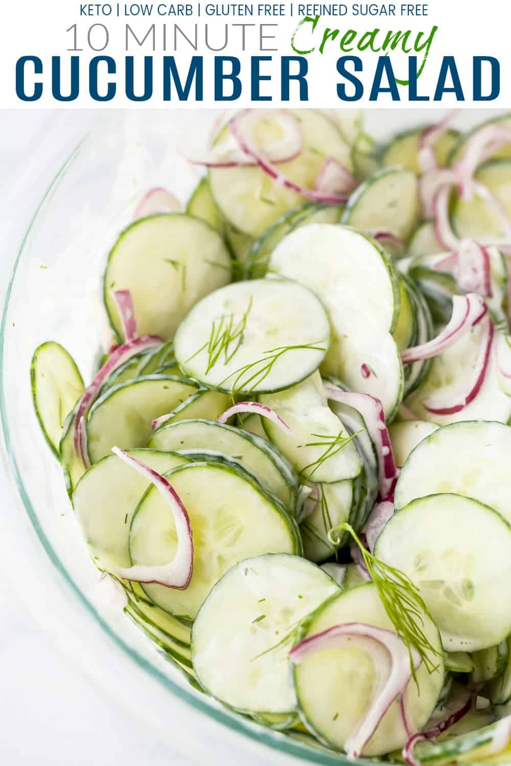 pinterest image for 10 minute creamy cucumber salad recipe