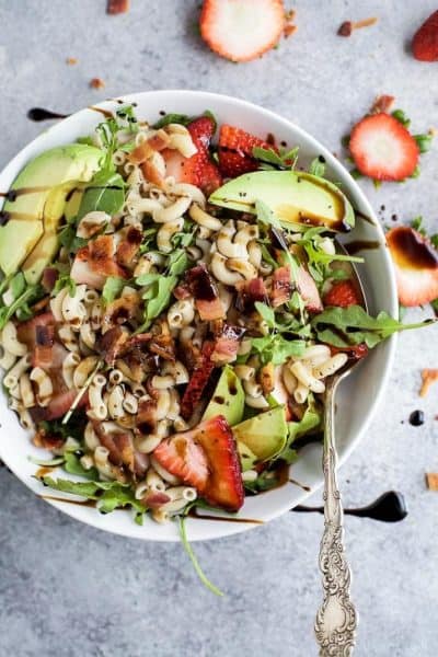 easy strawberry avocado pasta salad