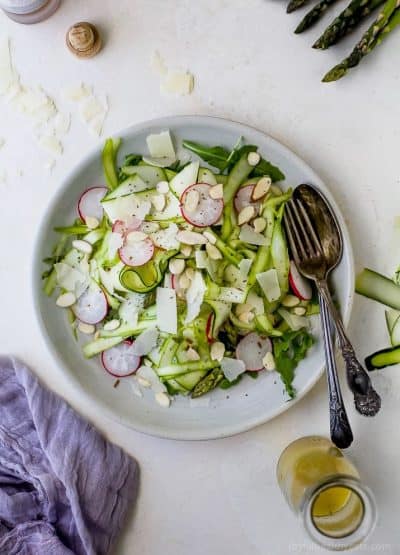 shaved zucchini asparagus salad with lemon vinaigrette