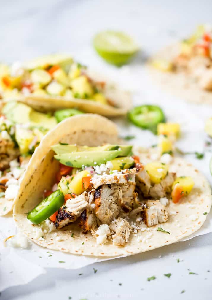 Easy Chipotle Chicken Tacos with Pineapple Salsa | Chicken Taco Recipe