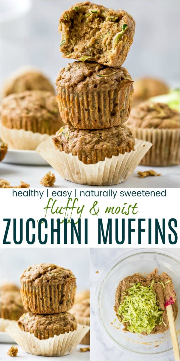 pinterest image for healthy zucchini muffins