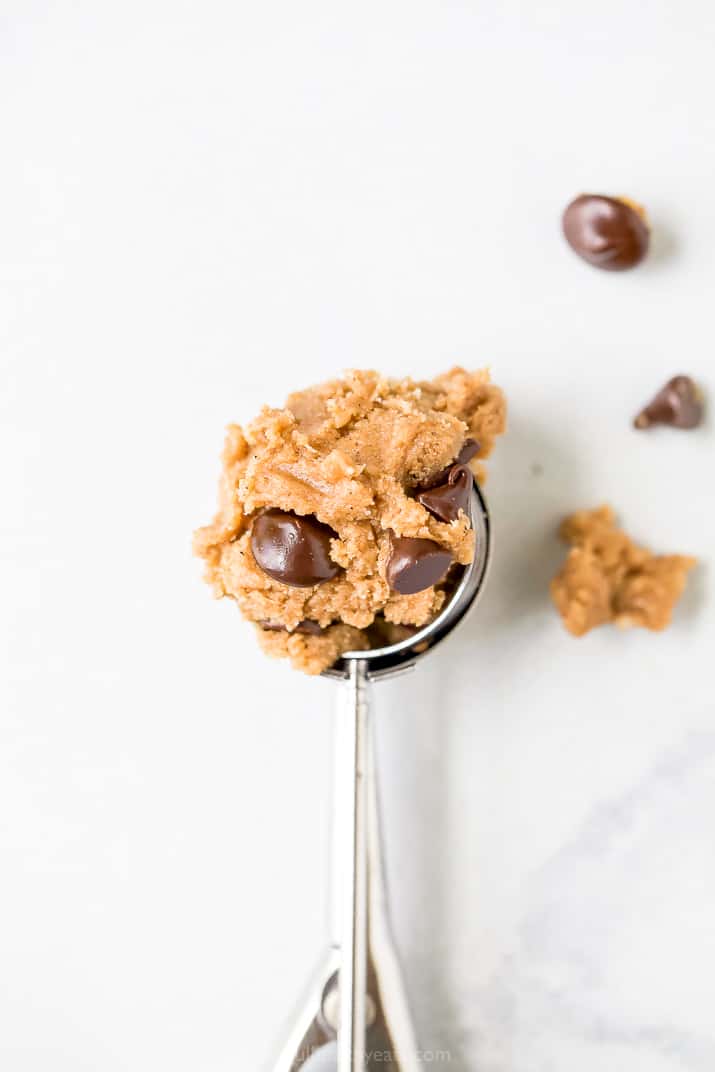 tablespoon scoop of vegan chocolate chip cookie dough