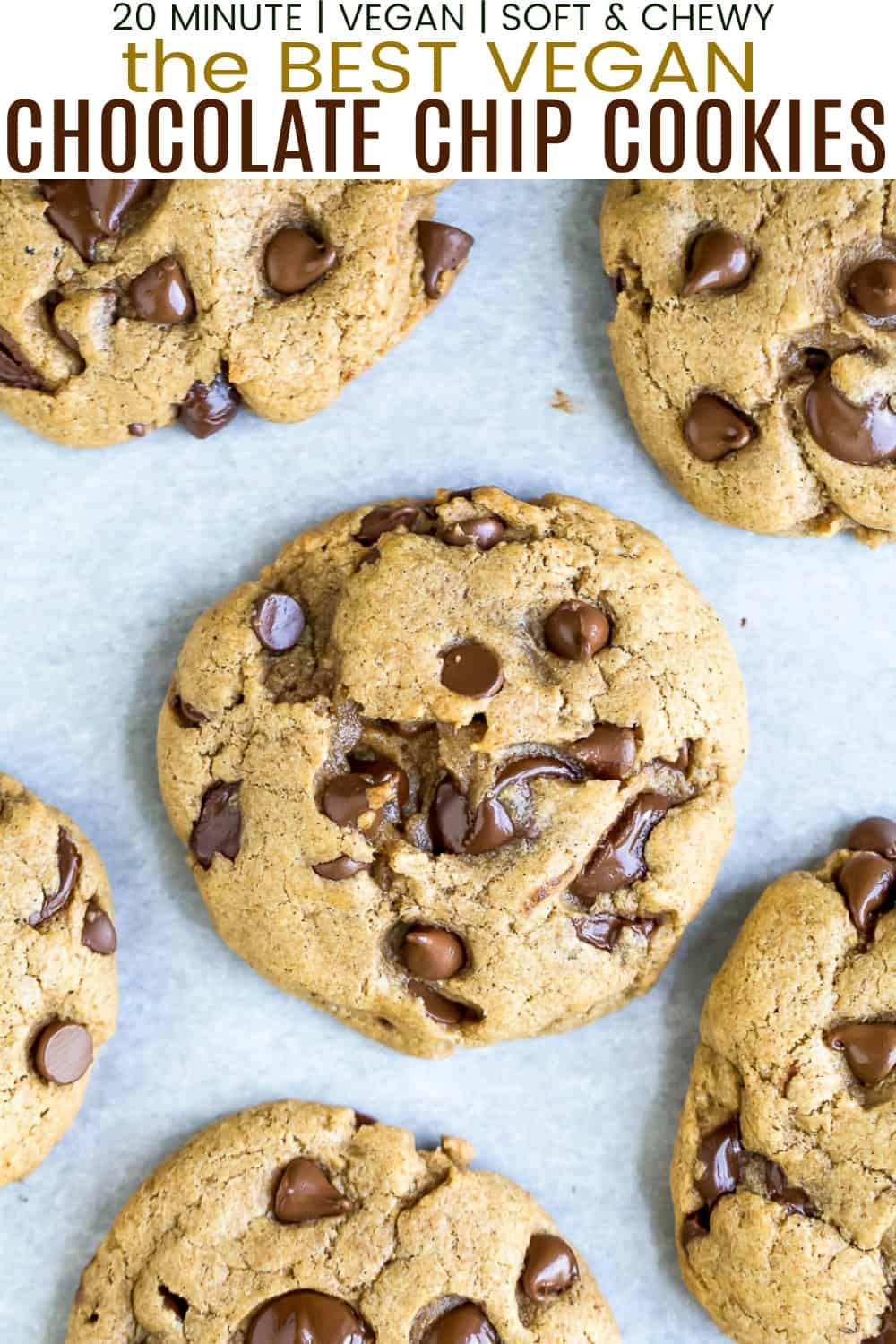 pinterest image for the best vegan chocolate chip cookies