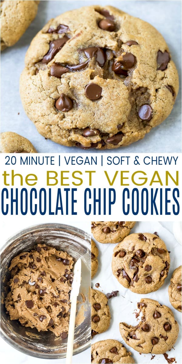 pinterest image for the best vegan chocolate chip cookies