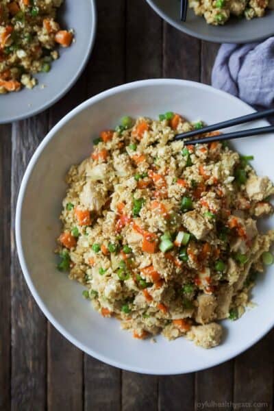 15 minute cauliflower chicken fried rice