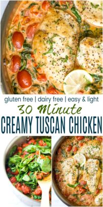 pinterest image for easy 30 minute creamy tuscan chicken