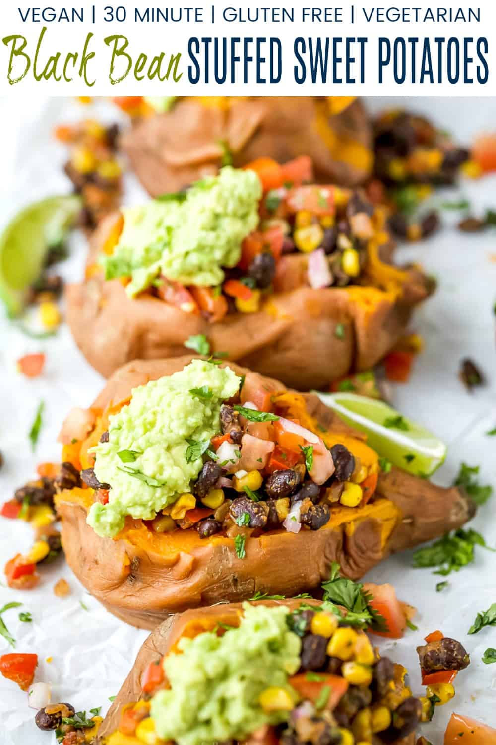 Vegan Black Bean Stuffed Sweet Potatoes | Easy Stuffed Sweet Potatoes