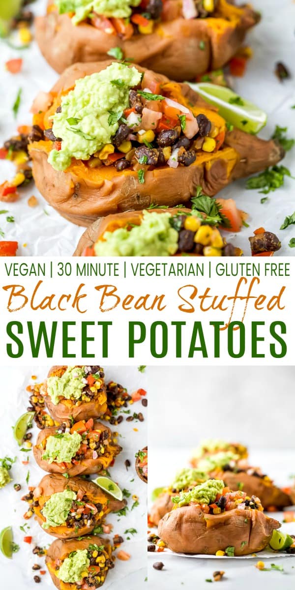 Vegan Black Bean Stuffed Sweet Potatoes | Easy Stuffed Sweet Potatoes