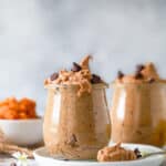 vegan chocolate chip pumpkin cookie dough in a mason jar
