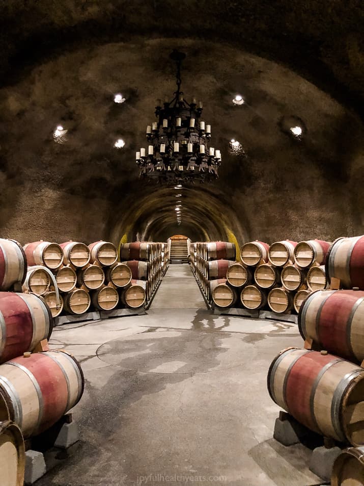 wine cave at far neite winery in napa valley california | wine tasting