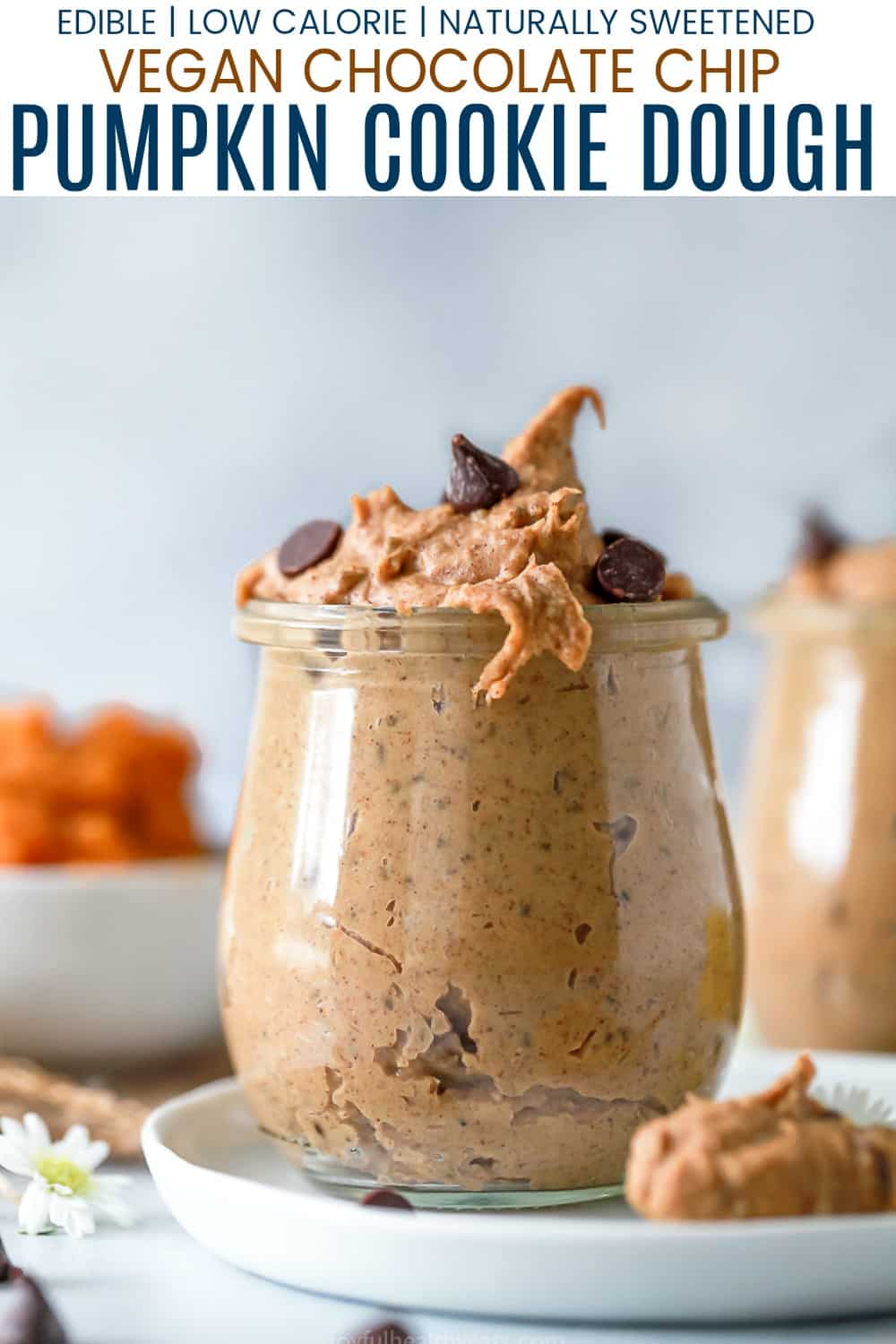 pinterest image vegan chocolate chip pumpkin cookie dough