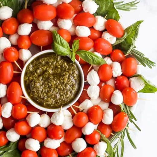 Caprese Skewers Wreath with Pesto-2