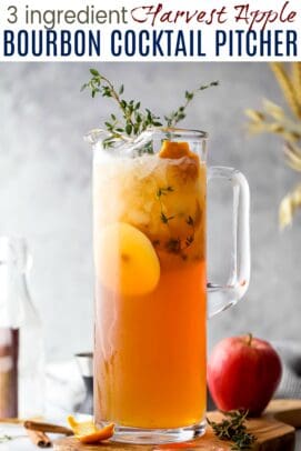 pinterest image for harvest apple bourbon cocktail