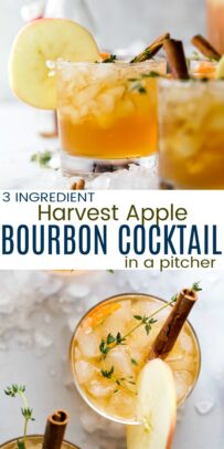 pinterest image for harvest apple bourbon cocktail