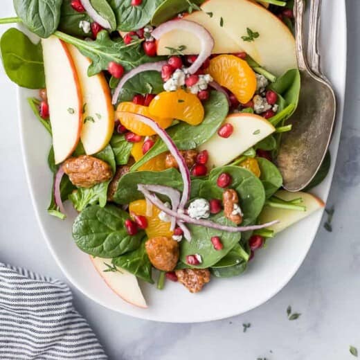 best spinach salad with apple pecans