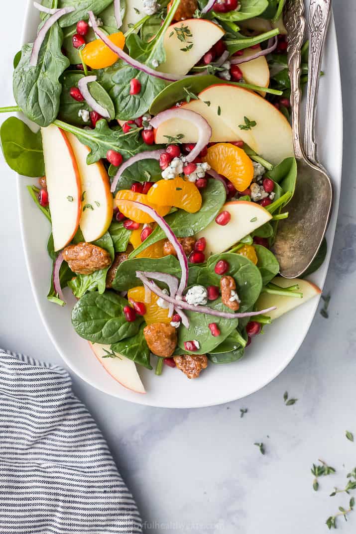 best spinach salad with apple pecans 