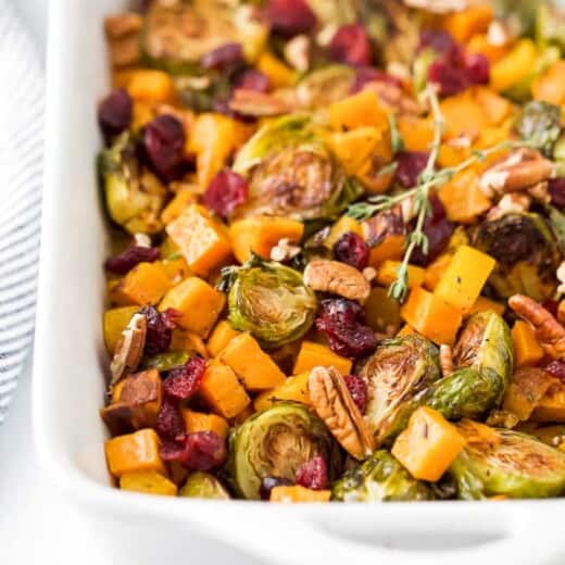 Maple Dijon Roasted Butternut Squash Brussel Sprout Salad