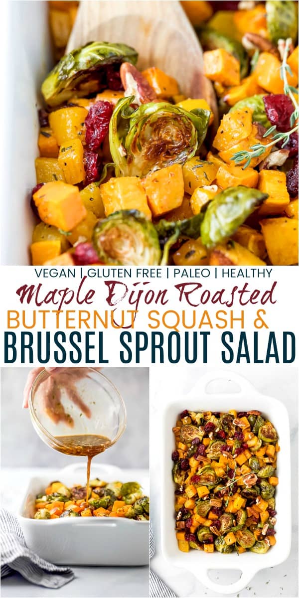 pinterest image for maple dijon roasted butternut squash salad