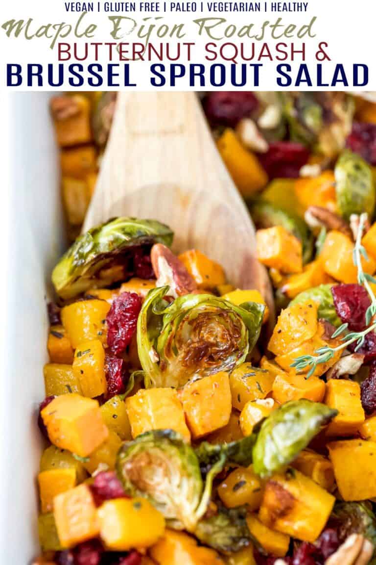 Easy Maple Dijon Roasted Butternut Squash Brussel Sprout Salad