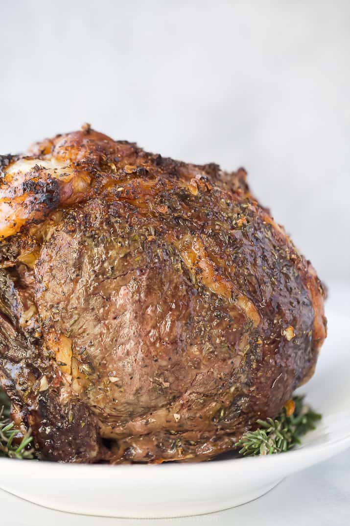 finished perfect garlic herb prime rib roast recipe