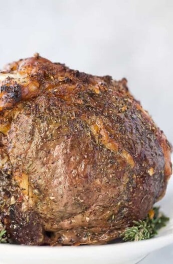 finished perfect garlic herb prime rib roast recipe