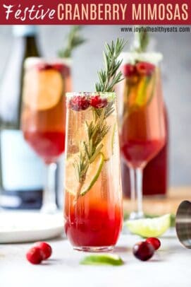 pinterest image for easy festive cranberry mimosas