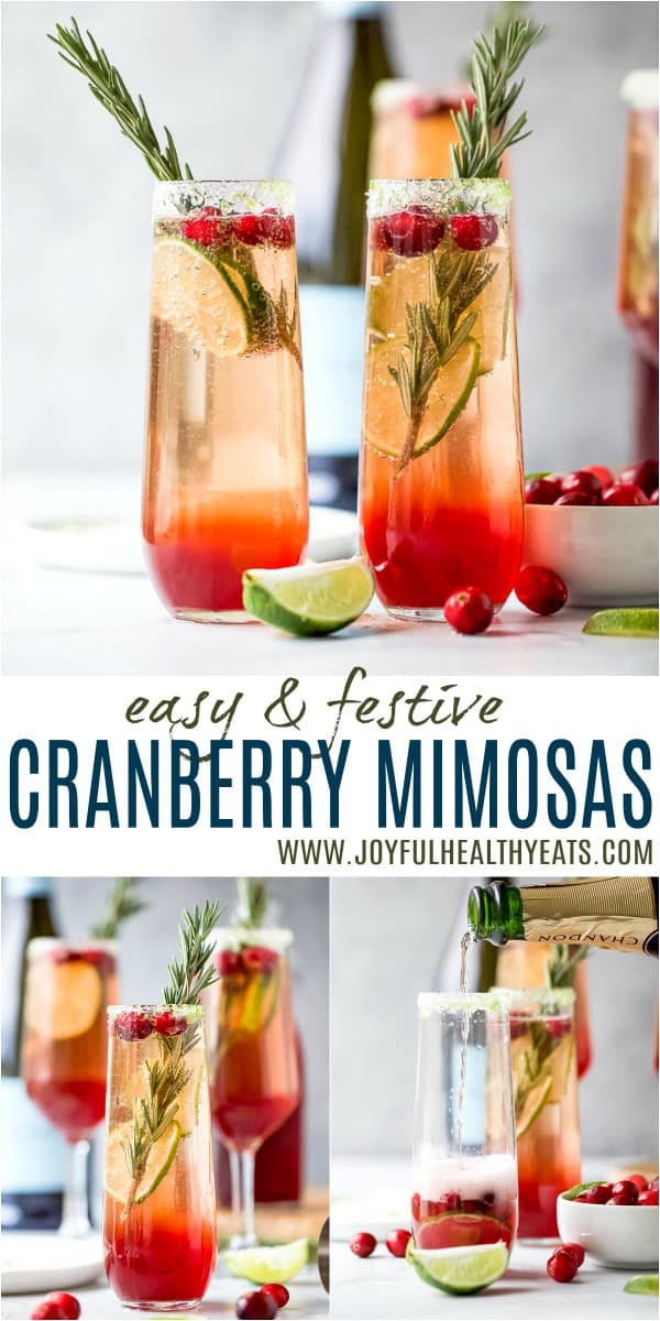 pinterest image for easy festive cranberry mimosas