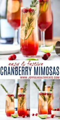 pinterest image for easy festive cranberry mimosas