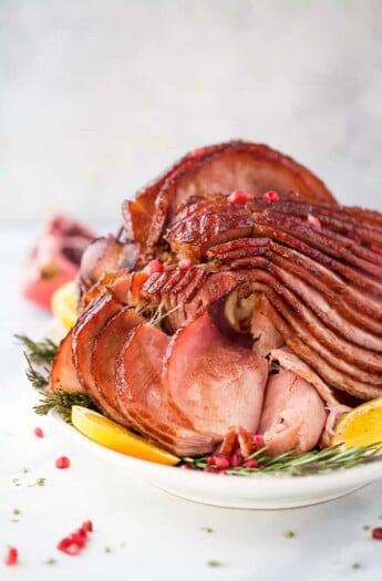 easy pomegranate maple glazed ham recipe