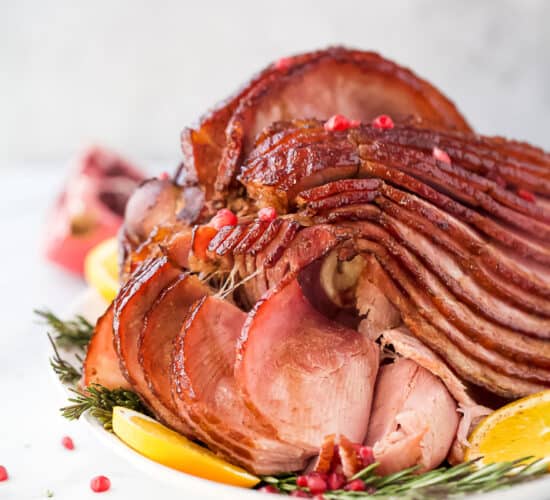 easy pomegranate maple glazed ham recipe