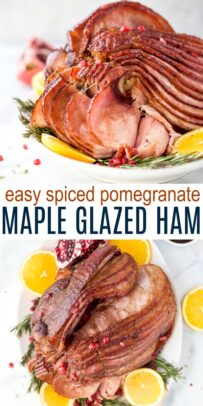 easy pomegranate maple glazed ham recipe