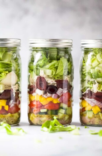 quick easy greek chicken mason jar salad recipe