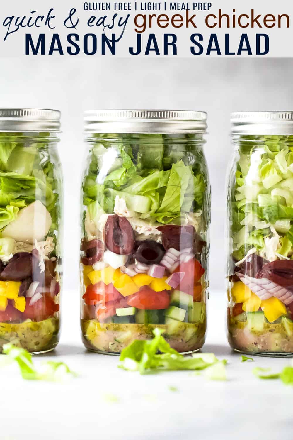 Mason Jar Salad with Chicken 3 Ways