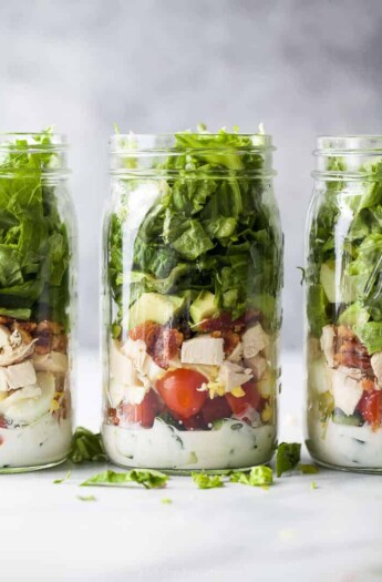 epic mason jar cobb salad recipe with ranch dressing