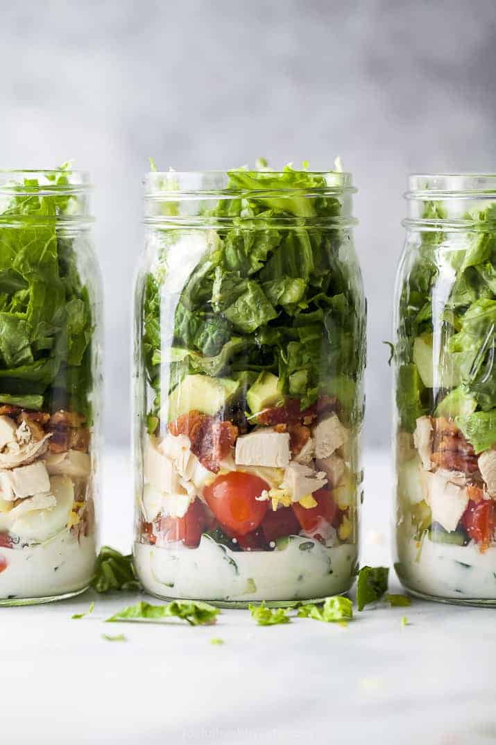 epic mason jar cobb salad recipe with ranch dressing