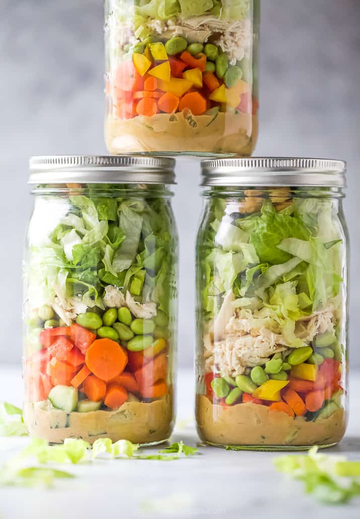 Thai Chickpea Mason Jar Salad - Sweet Peas and Saffron